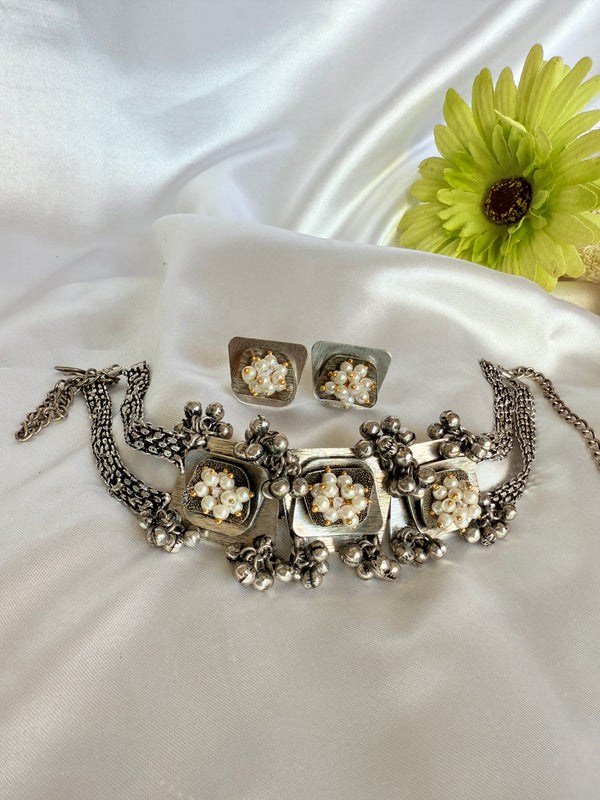 Myra Dual Tone Choker Necklace