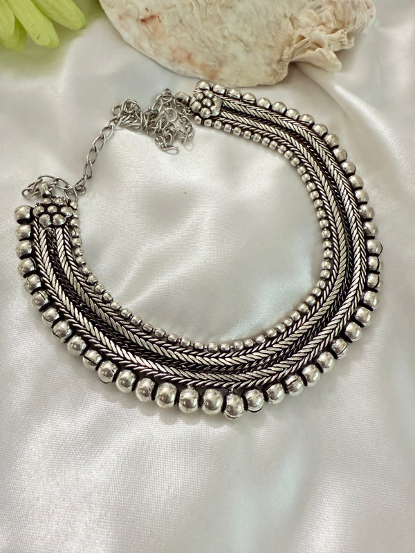 Myra Oxidize silver Necklace