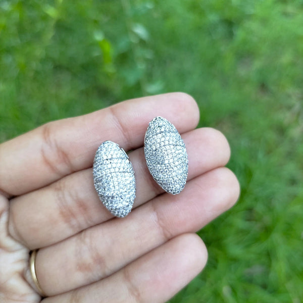 Kiara Oval American Diamond Stud Earrings