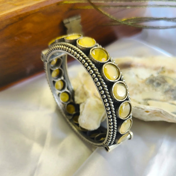 Anjali Silver Replica Yellow Stone Kada