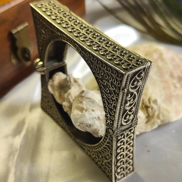 Anjali Oxidize Silver Square Shape Kada