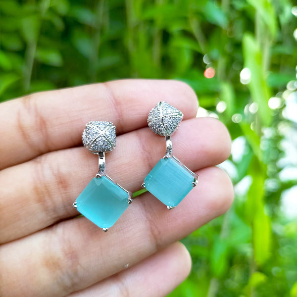 Kiara Mint Cushion Cut Earrings
